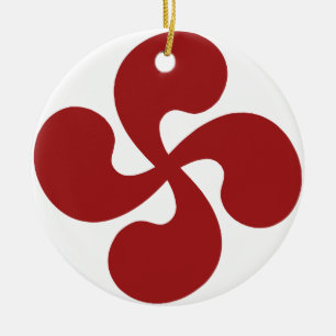 Croix Basque Rouge Lauburu Keramisch Ornament