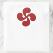 Croix Basque Rouge Lauburu Ovale Sticker (Tas)