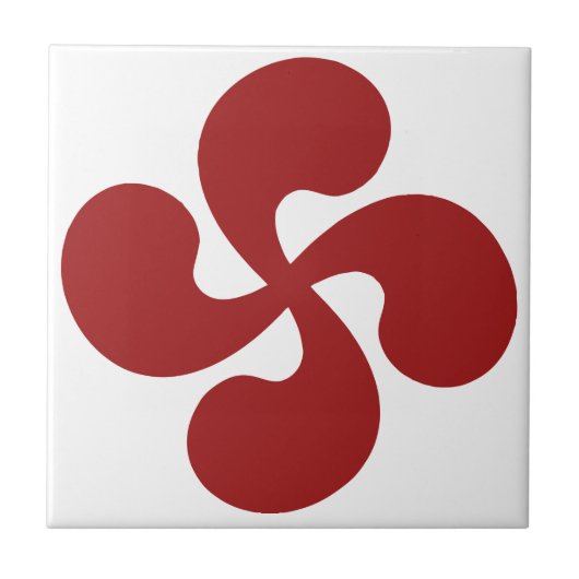 Croix Basque Rouge Lauburu Tegeltje (Voorkant)