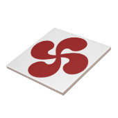 Croix Basque Rouge Lauburu Tegeltje (Zijkant)