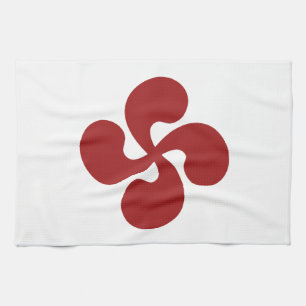 Croix Basque Rouge Lauburu Theedoek