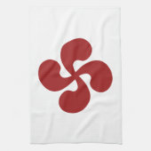 Croix Basque Rouge Lauburu Theedoek (Verticaal)