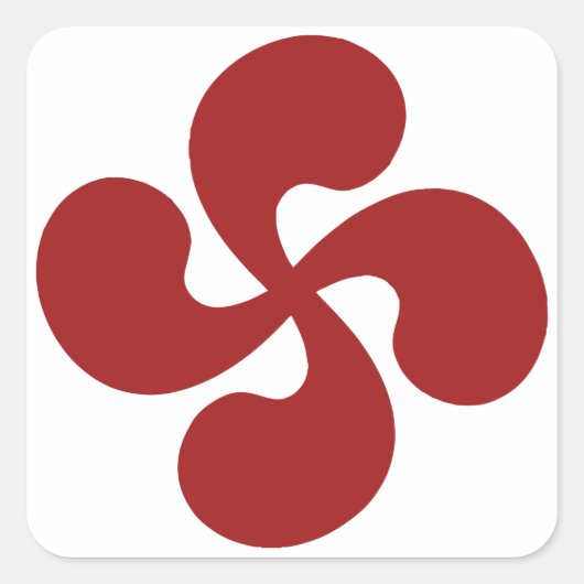 Croix Basque Rouge Lauburu Vierkante Sticker (Voorkant)