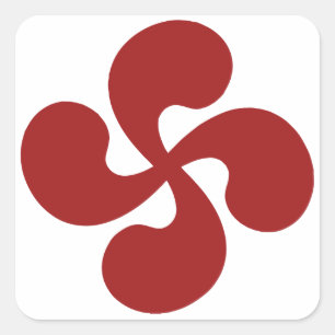 Croix Basque Rouge Lauburu Vierkante Sticker