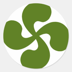 Croix Basque Verte Ronde Sticker
