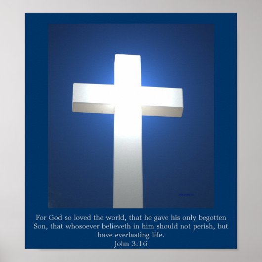 Croix Blanche, affiche John 3:16 (Devant)
