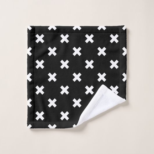 Croix blanche sur le noir (Gant de toilette)