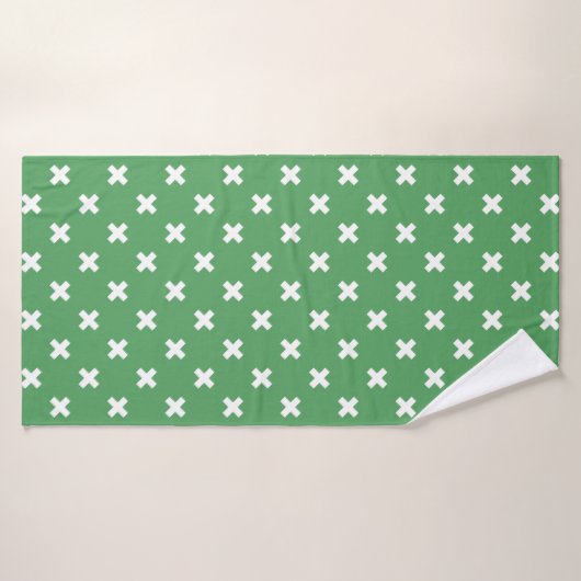 Croix blanche sur le vert (Serviette de bain)