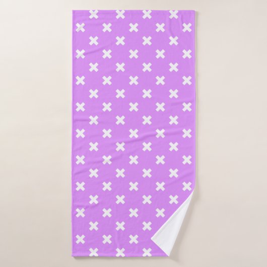 Croix blanches sur lilas (Serviette de bain)