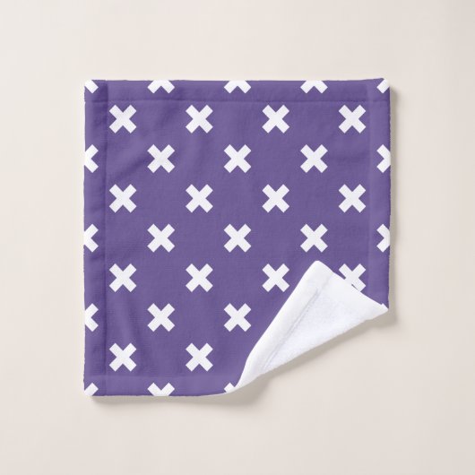 Croix blanches sur ultra violet (Gant de toilette)