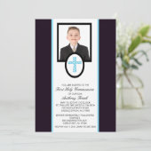 Croix Bleue avec invitation photo communion (Debout devant)