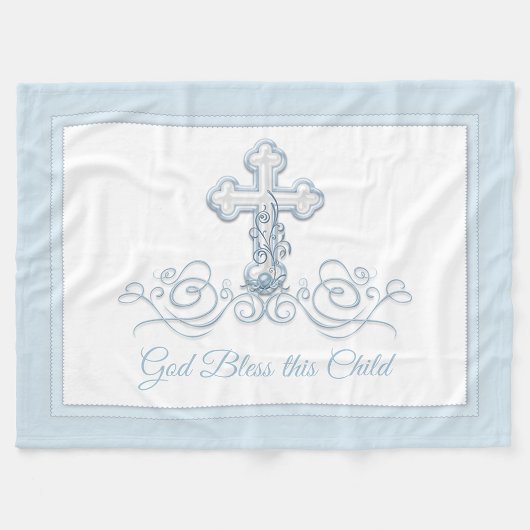 Croix Bleue Bébé Garçon Baptême couverture