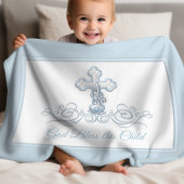 Croix Bleue Bébé Garçon Baptême couverture