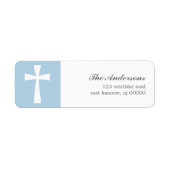 Croix Bleue Étiquettes du baptême (Devant)