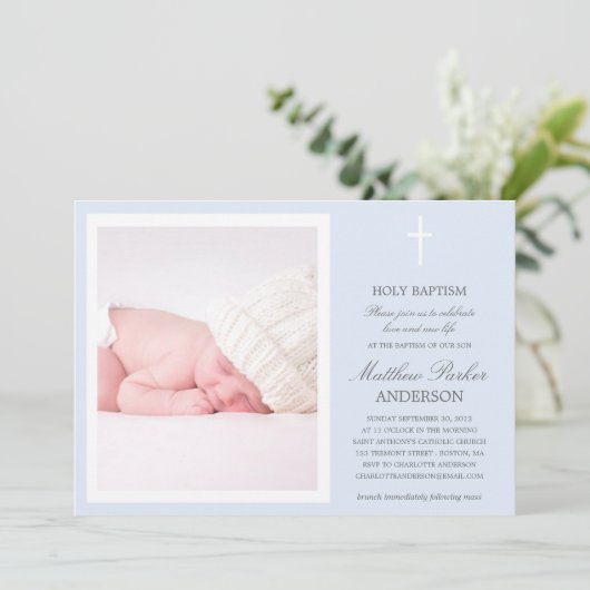 CROIX BLEUE | INVITATION BAPTISME (Debout devant)