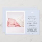 CROIX BLEUE | INVITATION BAPTISME (Devant / Derrière)