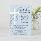Croix Bleue première communion sainte Invitation (Debout devant)