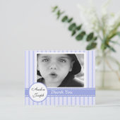 Croix Bleue rayée Carte de remerciements plat (Debout devant)