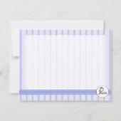 Croix Bleue rayée Carte de remerciements plat (Dos)