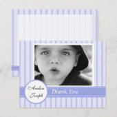 Croix Bleue rayée Carte de remerciements plat (Devant / Derrière)