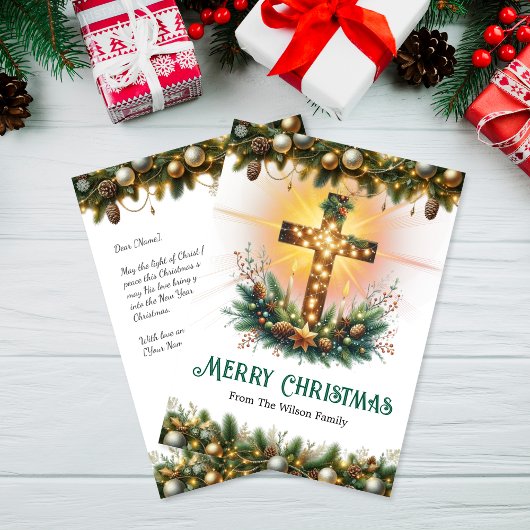 Croix brillante | Carte Christian Christmas