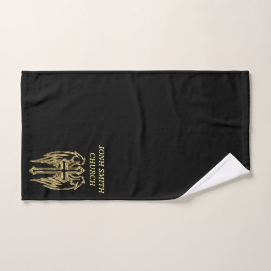 Croix catholique d'or avec ailes (Serviette à main)