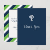 Croix celtique Carte de remerciements - Baptême ga (Devant / Derrière)