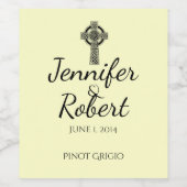 Croix celtique en noir mythique Étiquette de vin i (Étiquettes simples)