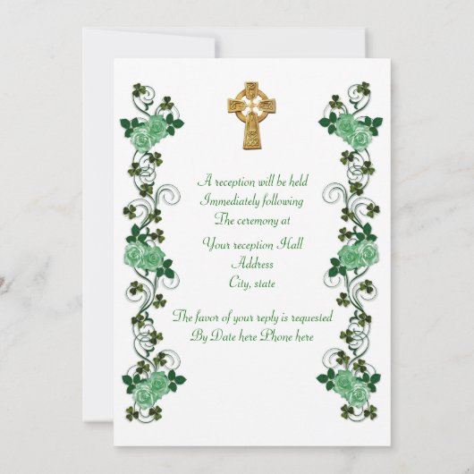 Croix celtique Faire-part de mariage irlandaise (Dos)