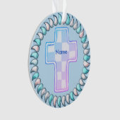Croix chrétienne à cocher bleu (devant)