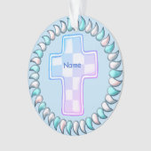 Croix chrétienne à cocher bleu (devant)