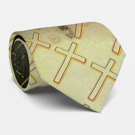 Croix chrétienne Aimer Dieu Écriture Cravate (Roulé)