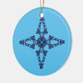 Croix chrétienne avec ornement bleu (Gauche)