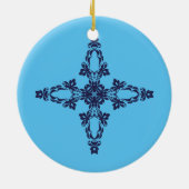 Croix chrétienne avec ornement bleu (Dos)