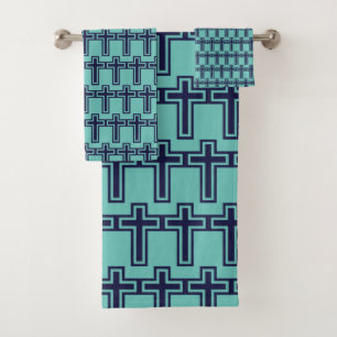Croix chrétienne bleue différentes variantes