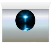 Croix chrétienne dans la lumière bleue (Intérieur Horizontal (Bas))