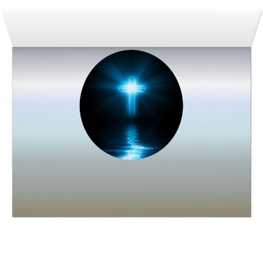 Croix chrétienne dans la lumière bleue (Intérieur Horizontal (Bas))