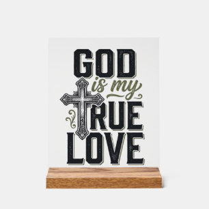 Croix Chrétienne Dieu Est Mon Véritable Amour Vect