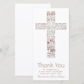 Croix chrétienne du cuivre Jean 14 Merci sympathiq (Devant / Derrière)