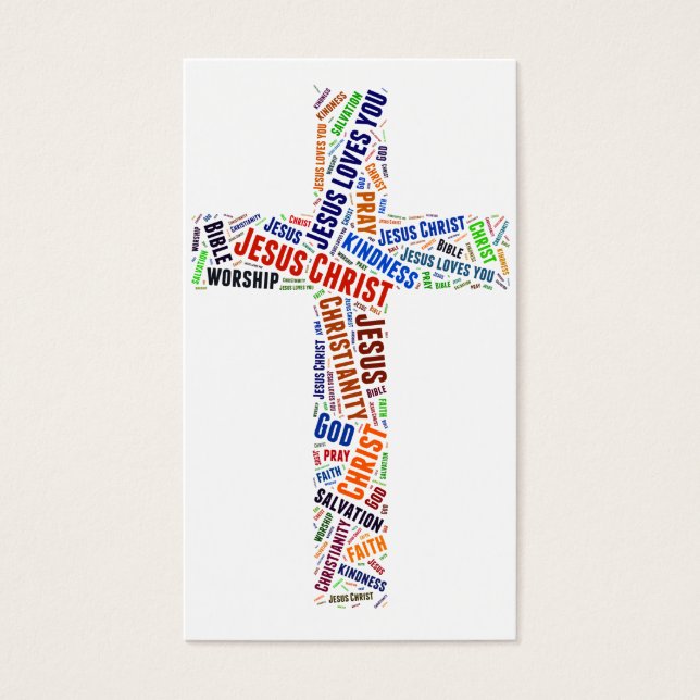 Croix chrétienne du mot coloré (Devant)