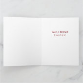 Croix chrétienne - Écriture rouge noir Carte Pâque (Intérieur)