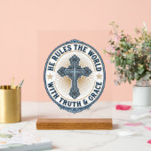 Croix Chrétienne Il Règne sur le Monde (Mariage)