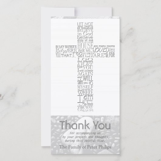 Croix chrétienne Jean 14 Merci de sympathie 3 (Devant)