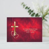 Croix chrétienne rouge mariage RSVP (Debout devant)