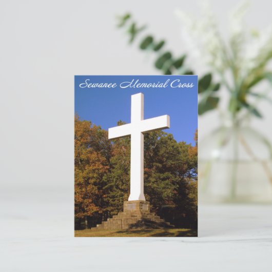 Croix commémorative Sewanee, carte postale TN (Debout devant)