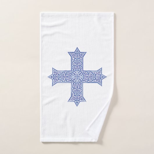 Croix copte d'art en Lapis Bleu Premium (Serviette à main)