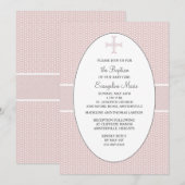 Croix dans un cadre ovale - Invitation religieuse  (Devant / Derrière)