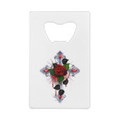Croix d'argent avec une rose rouge (Dos)