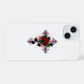 Croix d'argent avec une rose rouge (Verso Horizontal)