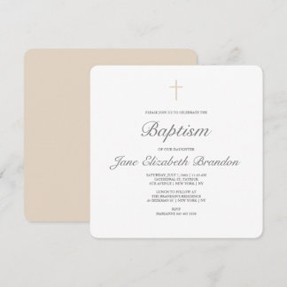 Croix de crème de café Invitation au baptême